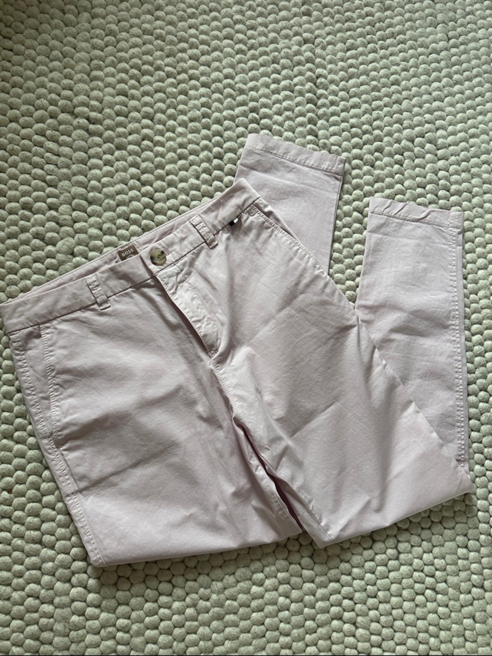 Boss Straight Leg Pants in Pale Pink